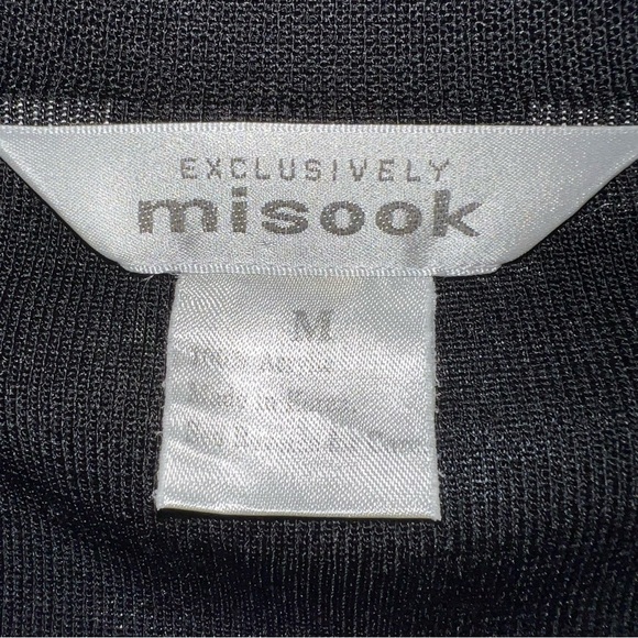 Exclusively Misook Black Open Front Long Sleeve Cardigan Sz M - Picture 3 of 10